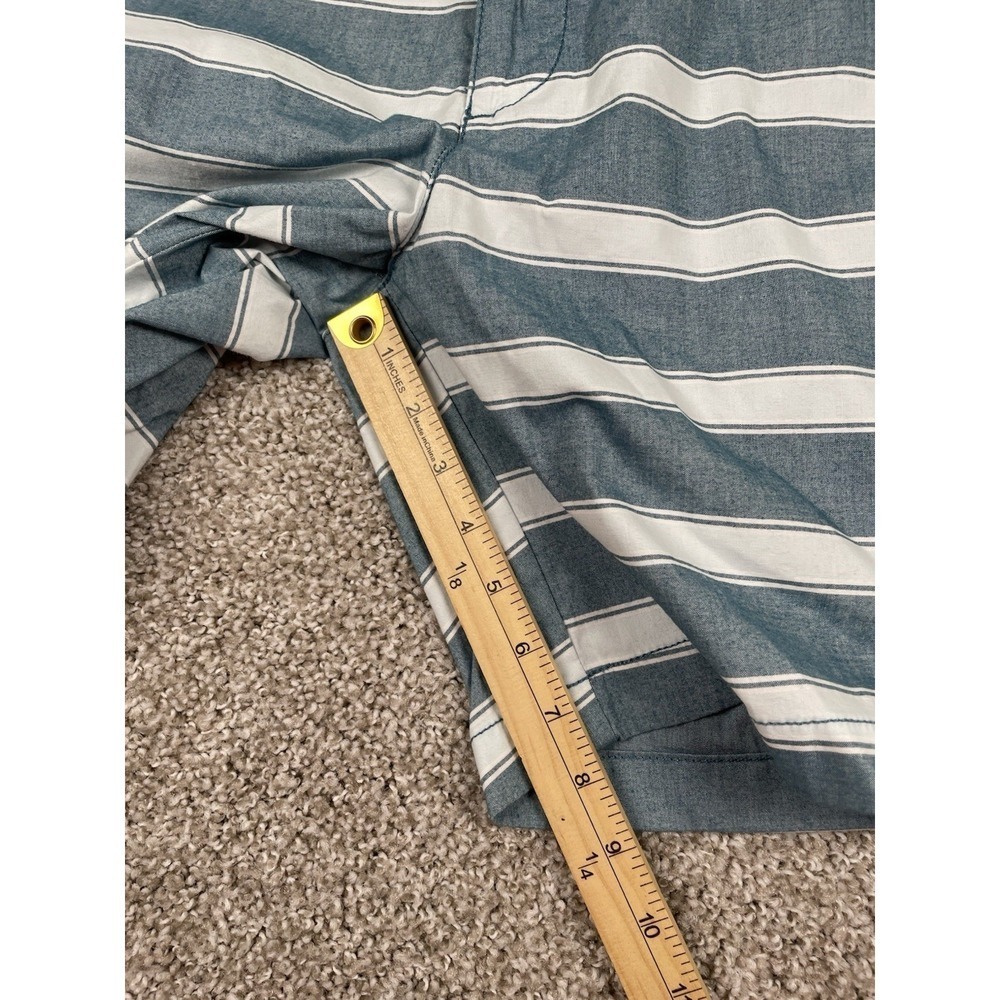 Original Penguin Slim Fit Stretch Shorts Chino 8" Inseam Mens Sz 32 Blue Stripe - Picture 4 of 10